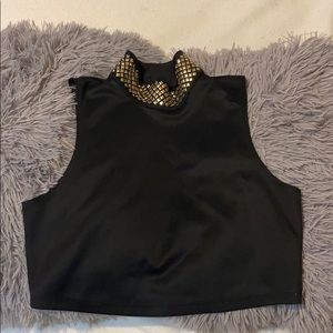 Black dressy crop top